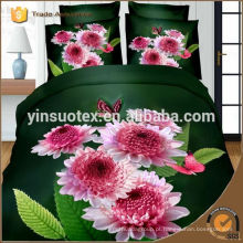 Conjunto de cama 3d 2016 design de flores impresso conjunto de cama 3d 100% poliéster 3d cama